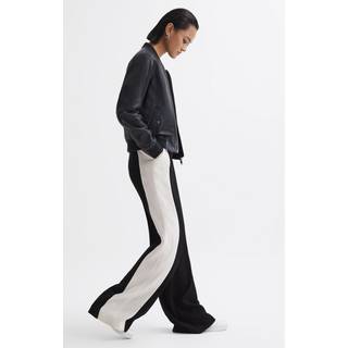 Reiss Reiss Black Saffron Contrast Side Wide Leg Trousers