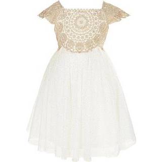 Monsoon Monsoon Gold Plated Baby Estella Dress