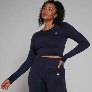 MP Shape Seamless Long Sleeve Crop Top til kvinder – Navy - L