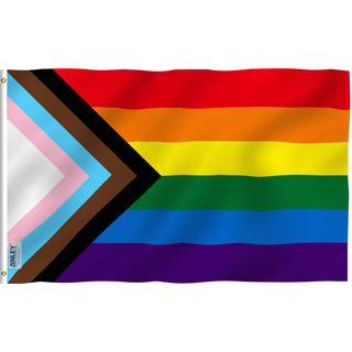 Anley Fly Breeze 3x5 fod Fremskridt Pride Flag Rainbow Flag - Vivid farve og fade Proof - Canvas Header og Double Stitched - Rainbow Transgender