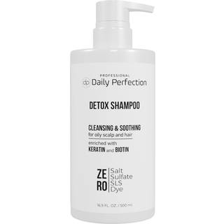 Detox shampoo med biotin og keratinsaltfri sulfatfri parabenfri rensning og afklaring i olieagtigt hår og hovedbund for at fjerne opbygning af ol