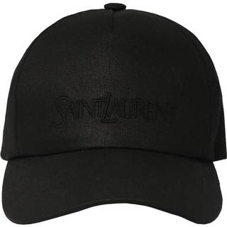 Saint Laurent Logo gabardine baseball cap - black - S