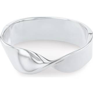 Twisted Hinged Bangle Bracelet - Silver - One Size