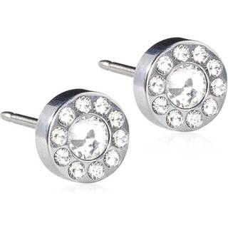 Blomdahl Silver Titanium Brilliance Halo 6 mm Crystal