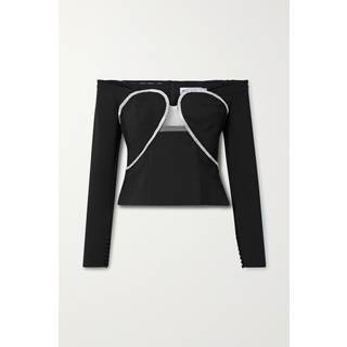 Self-Portrait Embellished strapless top - black - XXS