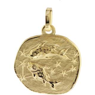 trendor 08725-03 Sternzeichen-Anhänger Fische 333 Gold 16 mm