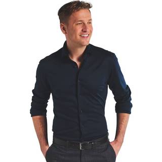 SLIM FIT Jersey Shirt in dark blue plain