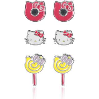 Sanrio Hello Kitty Girls Earerings 3 -Pair Set Official License - S?t med 3 Hello Kitty ?reringe til piger - Hello Kitty Gifts