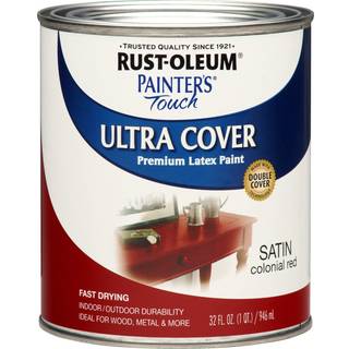 Rust-Oleum 267333 Målare Touch Latex Paint Quart Satin Colonial Red 1 Quotts ??(Pack of 1)