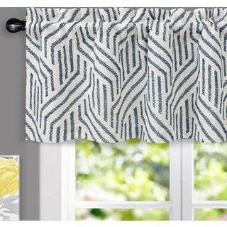 DriftAway Farmhouse Linned Foret Valance Double Layer Termisk isoleret værelse mørkere blackout -vinduesvinduer 3 tommer stanglomme stribet køkke