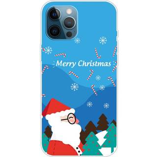 iPhone 14 Pro Fleksibelt Plast Jule Bagside Cover - Julemand m. Briller