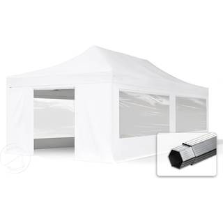4x8m, aluminium, easy-up-pavillon, 4 sidedele, hvid - (59064)