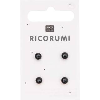 Knöpfe braun-schwarz 5mm 4 Stück mit Steg