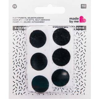 Klettpunkte selbstklebend schwarz 20mm