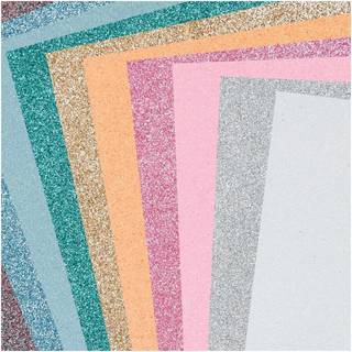 Moosgummimix 2mm 20x30cm 10 Farben - Pastell Glitter