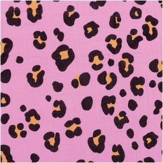Stoffabschnitt Krinkelmusselin Acid Leo pink 50x130cm - Pink