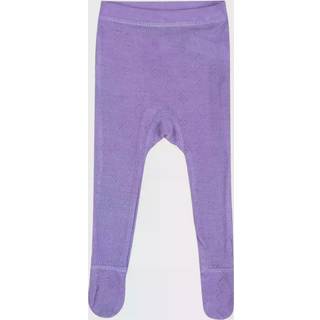 Leggings med fod i lilla uld-silke