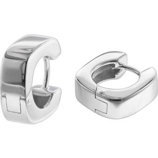 trendor 08765 Damen Ohrringe Silber 925 Klapp-Creolen 15 mm