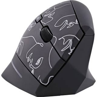 T&#39;NB Exclusiv&#39; Series Ergonomisk Vertikal Trådløs USB-A Mus m. Lydløse Klik - Sort / ART