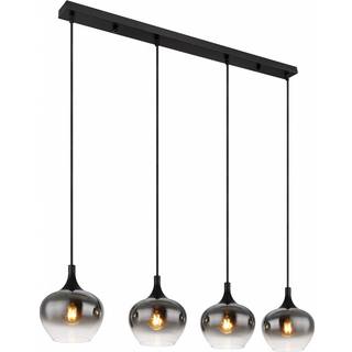 Maxy hængelampe, længde 100 cm, røggrå, glas, 4 lyskilder.