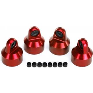 Traxxas 7764R Shock Caps Aluminium Red (4)