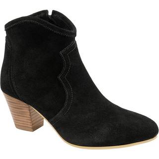 Ravel Ravel Black Suede Leather Block Heel Ankle Boots