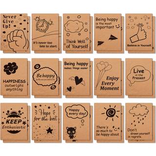 Feela 30 Pack Kraft Notebooks 15 Designs A6 Cute Mini Pocket Notebooks og tidsskrifter Foret Motivation Small Journal Notebook Bulk til kvindelig