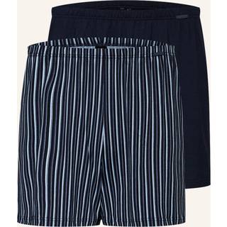 CALIDA Herren Boxershorts blau Reine Baumwolle Gestreift,unifarben