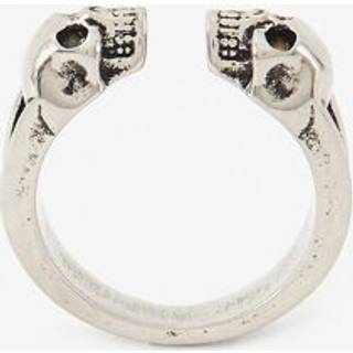 McQueen - Skull Burnished Silver-Tone Ring - Men - Silver - 21