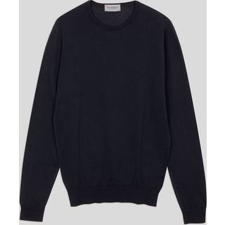 John Smedley Herren Pullover blau unifarben