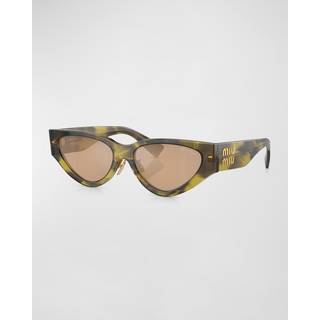 Miu Miu MU03ZS 13Q40D 54 Solbriller Kvinder Grøn - Transparent Striped Green - 54mm