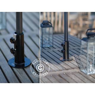 Parasol Haveparasolfod til træterrasse eller -bord, Sort