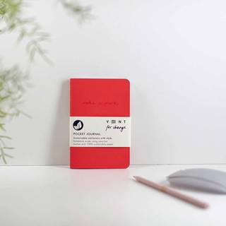 NOTESBOG AF RECYCLED LÆDER & BÆREDYGTIGT PAPIR - RØD - VENT FOR CHANGE - notesbog - VENT FOR CHANGE - StudioBuus