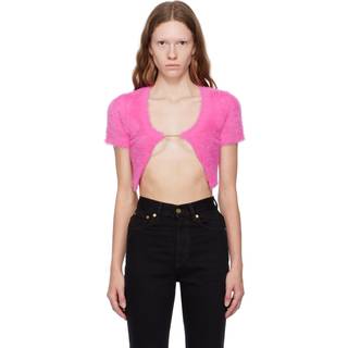 Jacquemus La Maille Neve cropped cardigan - pink - M