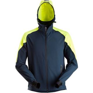 Snickers 8025 neonfarvet hættetrøje med lynlås navy/neon gul XS
