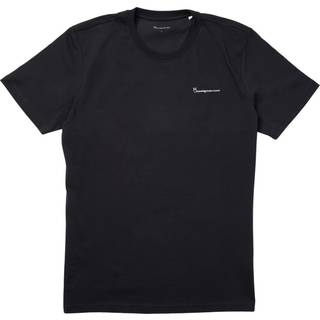 Knowledge Cotton Apparel Men's Regular Trademark Mountain Back Printed T-Shirt Black Jet, S
