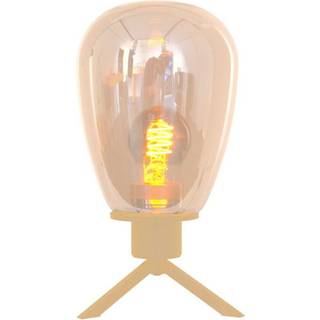 Reflexion bordlampe, Ø 15 cm, højde 28 cm, glas, messingfarvet