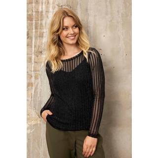 In Front Giana Mesh Blouse Bluser 15408 Sort (SMALL)