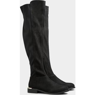 Lts Black Over The Knee Stretch Boots In Standard Fit Standard > 8 Lts | Tall Women's Women's Boots - Standard 8