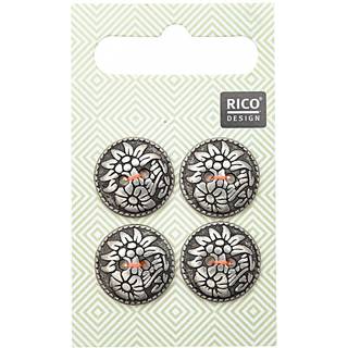 Trachtenknöpfe Blumen 1,7cm 4 Stück