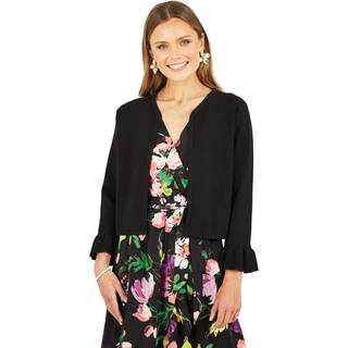Yumi Yumi Black Cropped Cardigan With Bell Sleeves