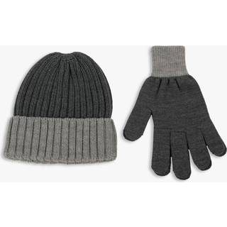 Totes Totes Grey Mens Chunky Knitted Winter Hat and Gloves Set