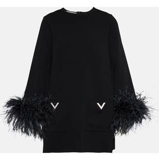 Valentino Feather-trimmed blouse - black - XS