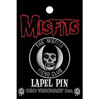C&D Visionary Misfits Fiend Club 1.5 tommer metal lapel pin sort hvid