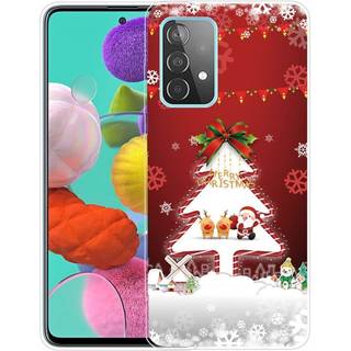 Samsung Galaxy A33 5G Fleksibelt Plast Jule Bagside Cover - Juletræ og Snefnug