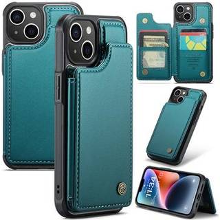 iPhone 14 Plus Caseme C22-etui RFID-kortpung - Grøn