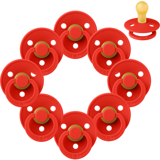 BIBS Rund Colour Sut - Sampak - 8 stk. - Str. 1 - Candy Apple