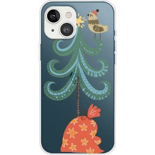 iPhone 13 Plastik Jule Cover - Gennemsigtig - Juletræ m. Gavesæk