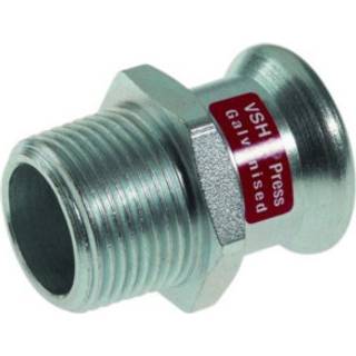 Galvaniseret FZ press overgang 28 mm x 3/4" nippel M-bakke