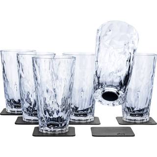 Magnetiske plastglas Silwy Magnetic Plastic Glass Longdrink, transparent, 30 cl, 6-pack + magnetiske glasunderlag